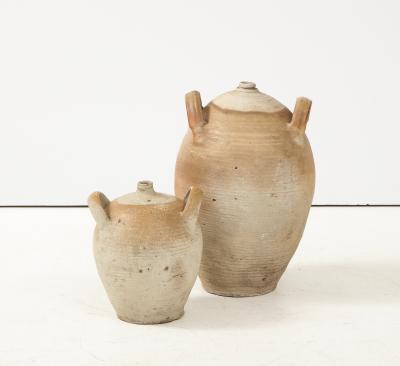 French Provincial Stoneware Vintage Pottery Oil Jar Jug Vase or Vessel