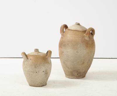 French Provincial Stoneware Vintage Pottery Oil Jar Jug Vase or Vessel