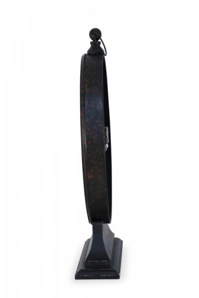 French Provincial Style Black Tole Clock with Base