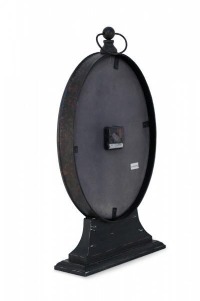 French Provincial Style Black Tole Clock with Base