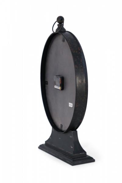French Provincial Style Black Tole Clock with Base