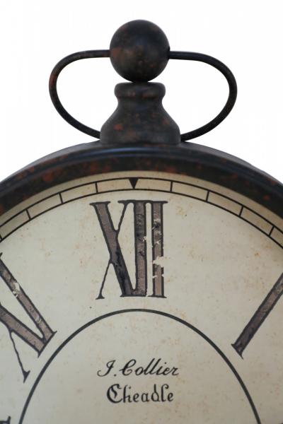 French Provincial Style Black Tole Clock with Base