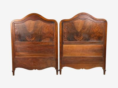 French Provincial Style Twin Headboards Walnut Gilt France 20th c 