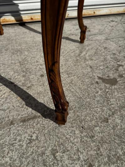 French Provincial Style Walnut Carved Side Table