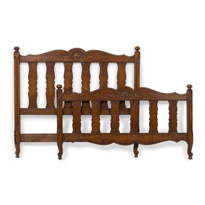 French Provincial Style Walnut Twin Bed