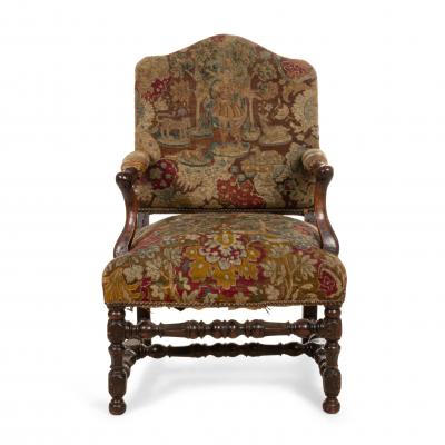 French Provincial Walnut Arm Chair