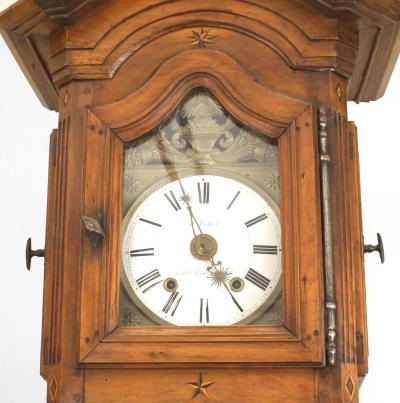 French Provincial Walnut Grandfather Clock