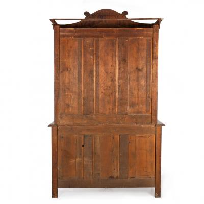 French Provincial Waxed Pine Bookcase Display Cabinet Cupboard