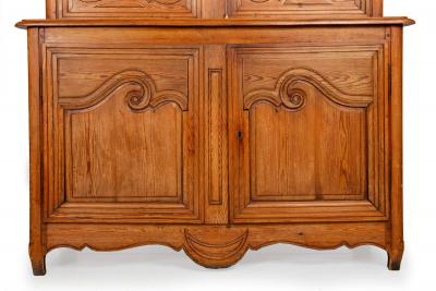 French Provincial Waxed Pine Bookcase Display Cabinet Cupboard