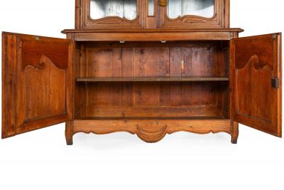 French Provincial Waxed Pine Bookcase Display Cabinet Cupboard