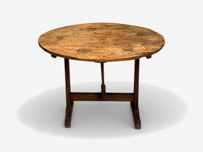 French Provincial Wood Wine Tasting Center Table France 19th C 