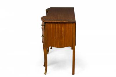 French Provincial style Burlwood Vanity Desk with Glass Top
