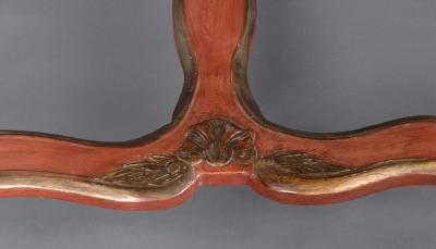French Red Lacquer Corner Table