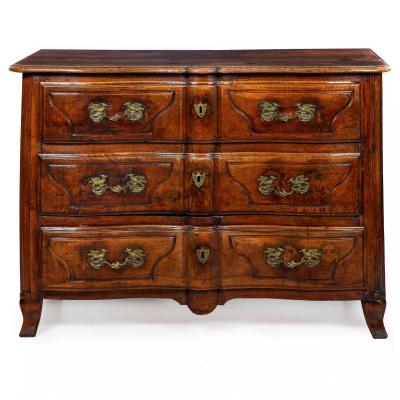 French Regenc Antique Walnut Commode Chest of Drawers ca 1750