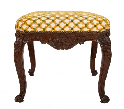 French Regence Carved Oak Bench