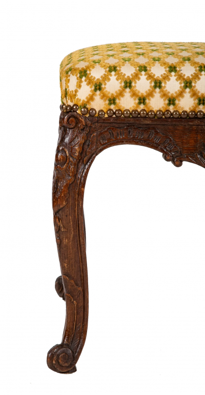 French Regence Carved Oak Bench