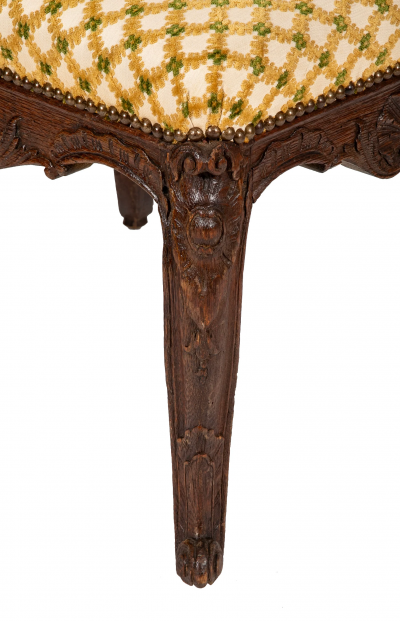 French Regence Carved Oak Bench