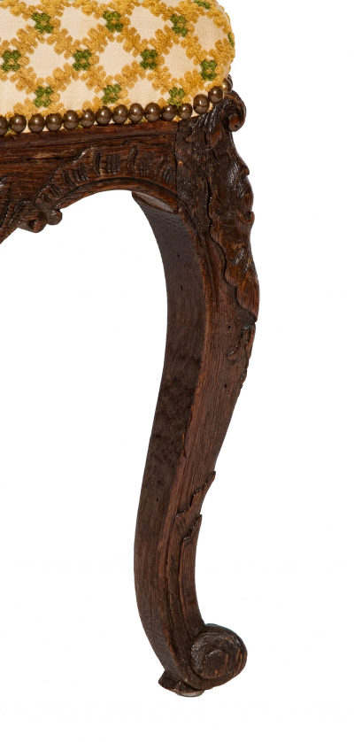 French Regence Carved Oak Bench