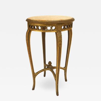 French Regence Gilt Wood and Marble End Table