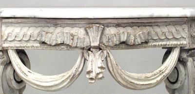 French Regence Painted Serpentine Console Table