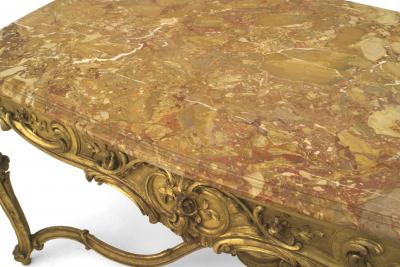 French Regence Style Gilt Center Table with Marble Top