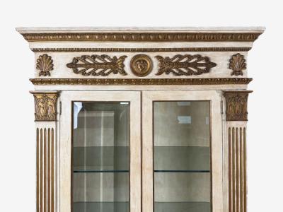 French Regency Monumental Bookcases Cream Painted Wood Gilt France 19th c 