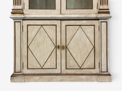 French Regency Monumental Bookcases Cream Painted Wood Gilt France 19th c 