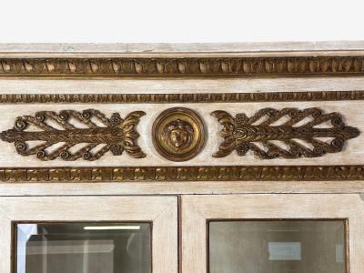 French Regency Monumental Bookcases Cream Painted Wood Gilt France 19th c 