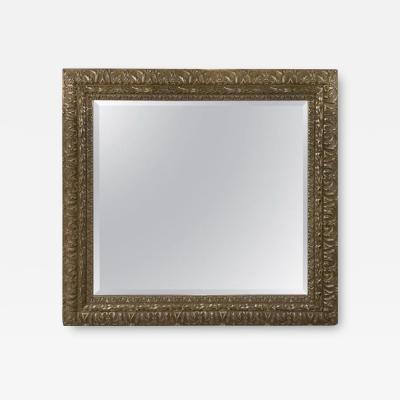 French Regency Style Mirror in Silver Champagne Tone With Beveled Glass