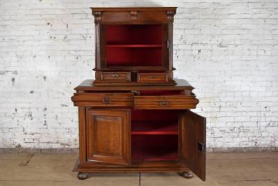 French Renaissance Henry II Late 16th Century Walnut Deux Corps Cabinet