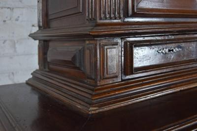 French Renaissance Henry II Late 16th Century Walnut Deux Corps Cabinet