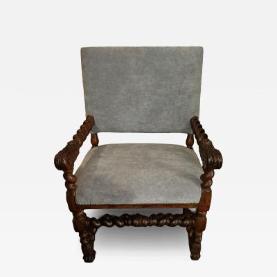 French Renaissance armchair with dog paw feet