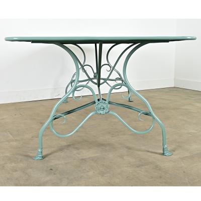 French Reproduction Metal Dining Table in New Powdercoat
