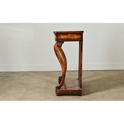 French Restauration 19th Century Burled Walnut Console
