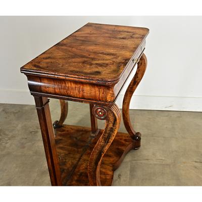 French Restauration 19th Century Burled Walnut Console