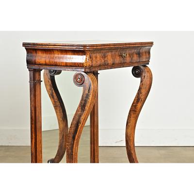 French Restauration 19th Century Burled Walnut Console
