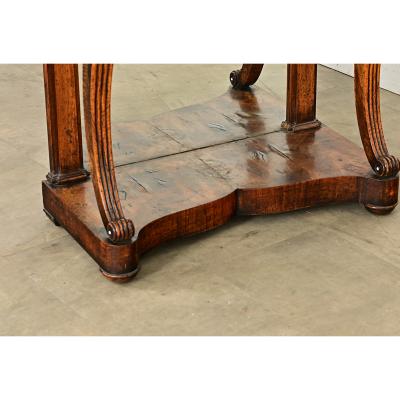 French Restauration 19th Century Burled Walnut Console