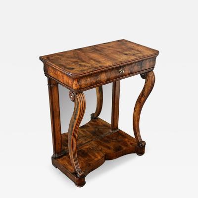 French Restauration 19th Century Burled Walnut Console