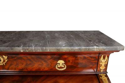 French Restauration Antique Mahogany Cylinder Roll Top Desk circa 1830