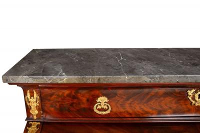 French Restauration Antique Mahogany Cylinder Roll Top Desk circa 1830