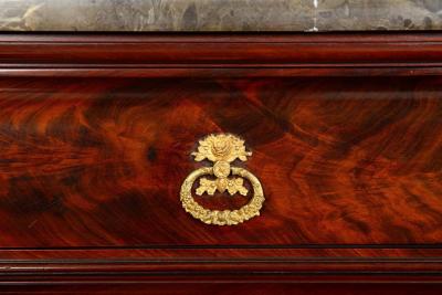 French Restauration Antique Mahogany Cylinder Roll Top Desk circa 1830