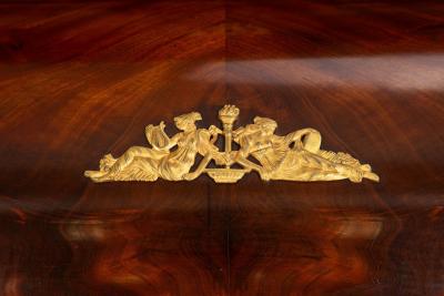 French Restauration Antique Mahogany Cylinder Roll Top Desk circa 1830