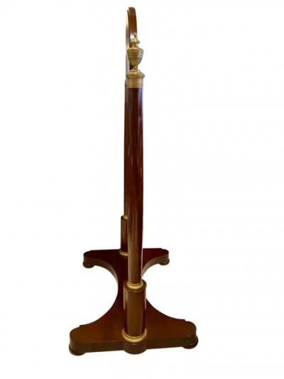 French Restauration Mahogany and Bronze Mounted Cheval Mirror