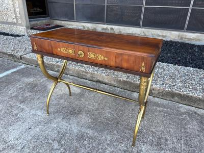 French Restauration Style Desk On Brass Base