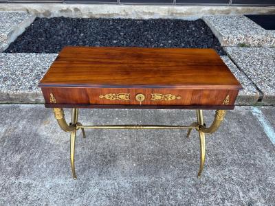 French Restauration Style Desk On Brass Base