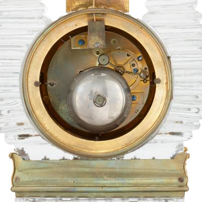 French Restauration period gilt bronze and cut glass mantel clock