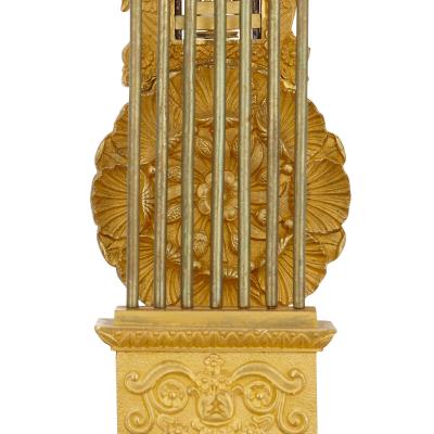 French Restauration period gilt bronze and cut glass mantel clock