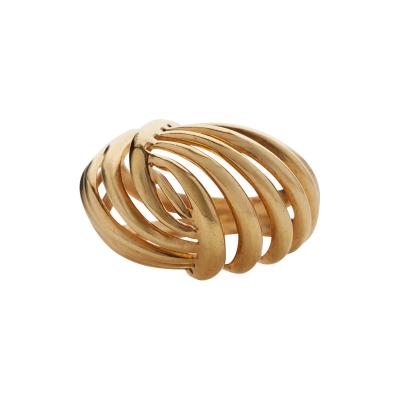 French Retro 18K Gold Bomb Ring