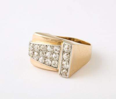 French Retro Diamond 18k Ring