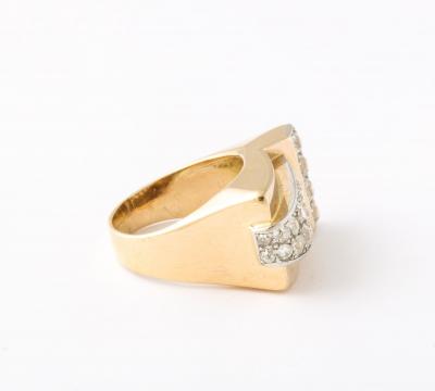 French Retro Diamond 18k Ring